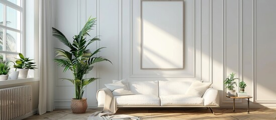 Fototapeta premium Room interior with a white frame style