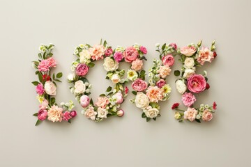 Unic Floral Arrangement on Neutral Background