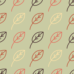 Autumn leaves seamless pattern. Endless fall texture and print for packaging and wrapping. Seasonal. With pleasant autumn colors