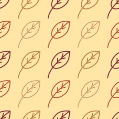 Autumn leaves seamless pattern. Endless fall texture and print for packaging and wrapping. Seasonal. With pleasant autumn colors