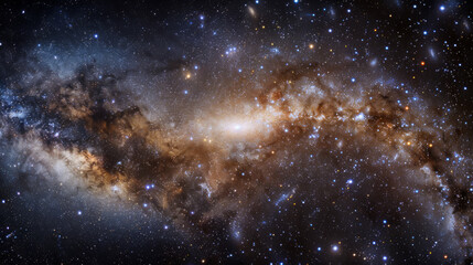 Space background with night starry sky and Milky Way. 
