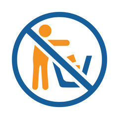 man, people, dustbin, bin, paper, not, cross, letter, no lettering icon