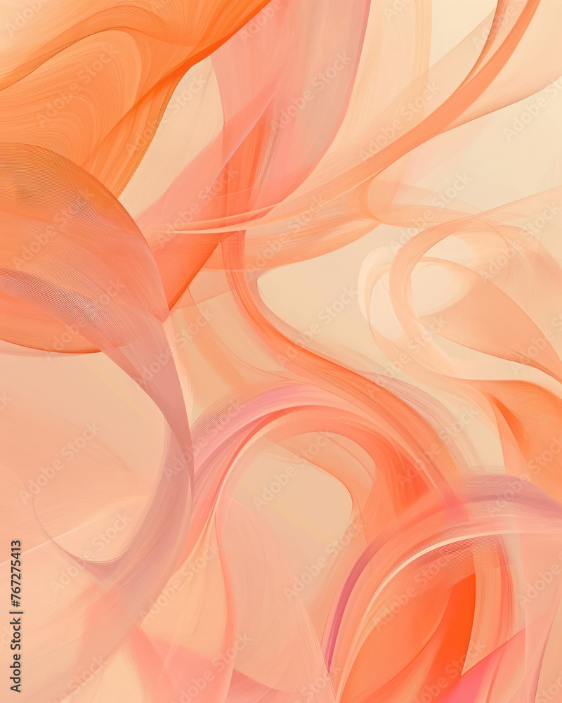 Poster peach waves background pattern desktop card graphic