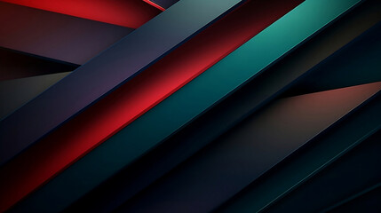 Obraz premium Red, green and blue gradients in an abstract pattern with diagonal lines on a dark background, simple shapes and lines in a minimalist style.