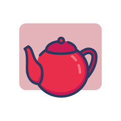 Teapot thin line icon. Tea, teatime, menu. Breakfast drink or cafe concept. Vector illustration symbol element for web design and apps