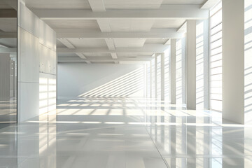 Modern style conceptual interior empty room 3d illustration.