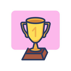 Winners cup thin line icon. First place, sport, winning, champion, award. Triumph or achievement concept. Vector illustration symbol element for web design and apps