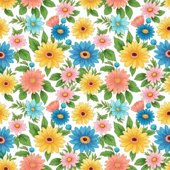 Beautiful artistic seamless floral natural pattern