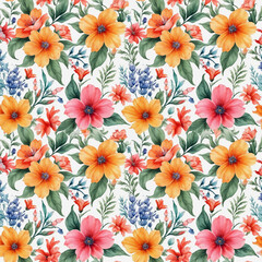 Beautiful artistic seamless floral natural pattern