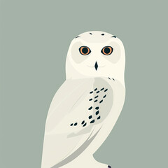Snow Owl: A Pastel Minimalist Vector Design