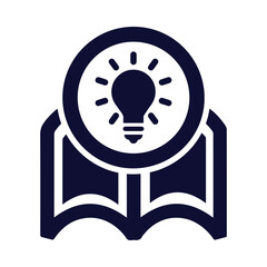 book, light bulb, idea, open book, creative, open book with light bulb icon