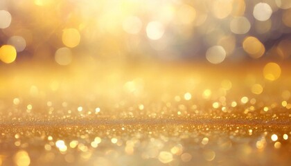 abstract golden background with bokeh effect and shining defocused glitters festive gold texture for christmas new year birthday celebration greeting victory success magic party - obrazy, fototapety, plakaty