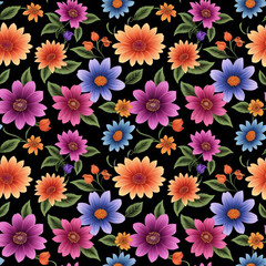 Beautiful artistic seamless floral natural pattern