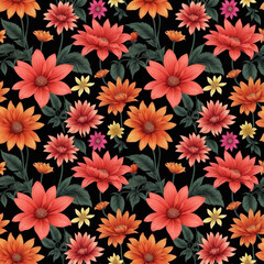 Beautiful artistic seamless floral natural pattern