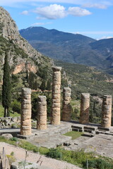 Fototapeta na wymiar Pillars of History: Delphi's Ancient Ruins