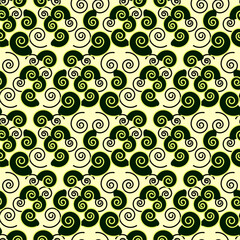 Seamless vector pattern with trendy elements of snails and springs