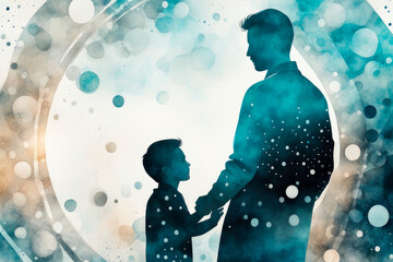 Happy Father's Day background in watercolor style.