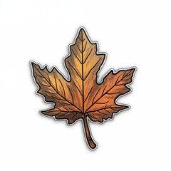 Naklejka premium maple leaf, sticker on white background