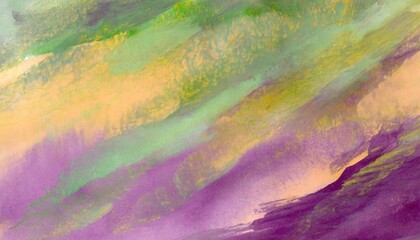 abstract watercolor background on canvas with a dynamic mix of plum forest green and light purple