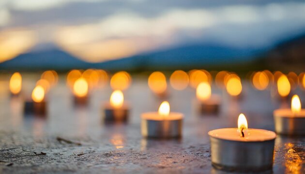 burning candles on a beautiful blurry background