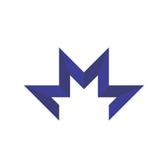 three letters m vector logo design