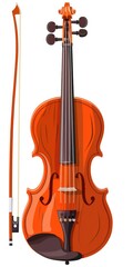 Classical Violin Isolated on White Background - Perfect Musical Instrument for Concerts, Symphonies, and Strings Music