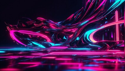 Abstract bright futurism neon digital background. Colorful dynamic wallpapers. It can be used for...