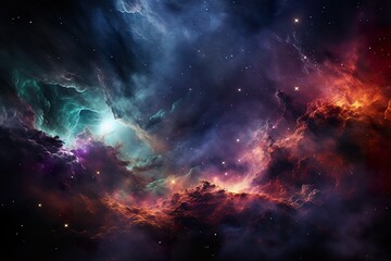 minimalistic design Colorful space galaxy cloud nebula. Stary night cosmos. Universe science astronomy - obrazy, fototapety, plakaty