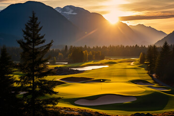 Twilight Masterpiece: A Scenic Portrayal of an Exceptional British Columbia Golf Course