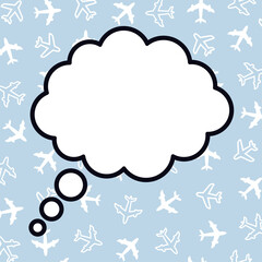 Thought cloud. Think. Modern thought bubble design.