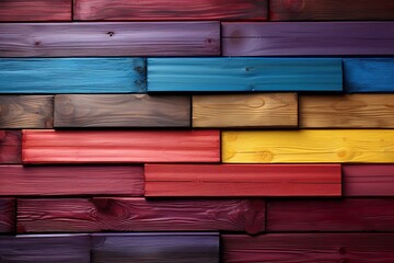 minimalistic design Rainbow wooden planks background. Colorful wooden texture. Rainbow wood texture