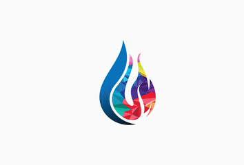 Colorful Fire Flame Vector Illustration Logo