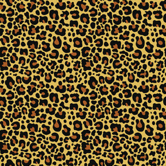Animal leopard print, vector illustration fabric texture, fashionable pattern with cat spots