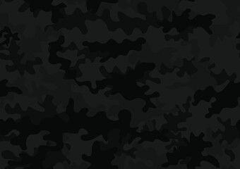 
Camouflage black background vector texture seamless modern pattern for textiles