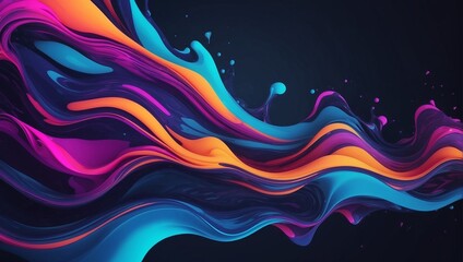 Abstract bright fluid neon digital background. Colorful dynamic wallpapers. It can be used for...