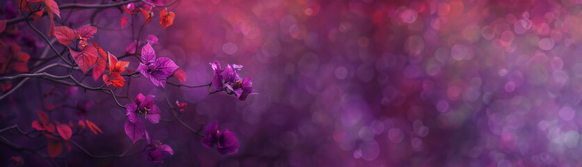 Flowers, violet bougainvillea, background, space for text. 
