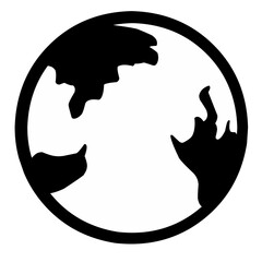 Earth Silhouette, Flat Globes Icon. Vector Ilustration