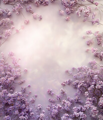 Pink blossom background, space for text. 