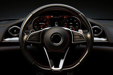 Car vehicle modern design steering wheel Generative AI