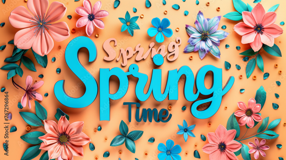 Aufkleber an image shows vibrant colors of spring time on a single background, with a person's name in the fil