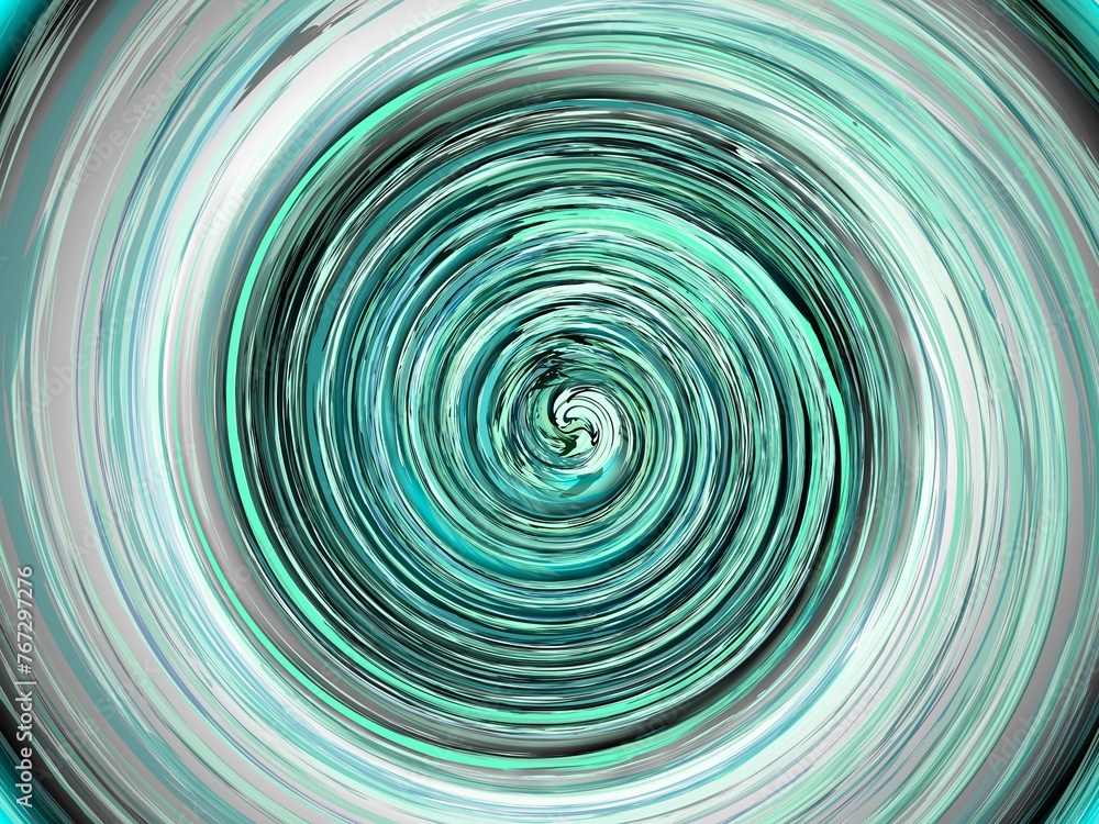 Poster abstract background with grey and green colors and vortex - computer graphic with effect of depth of