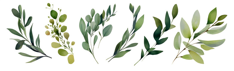 Arrangement of stunning olive leaves Fascinating foliage, ideal for use on transparent backgrounds such as posters, brochures, greetings cards and seasonal decorations. PNG - obrazy, fototapety, plakaty