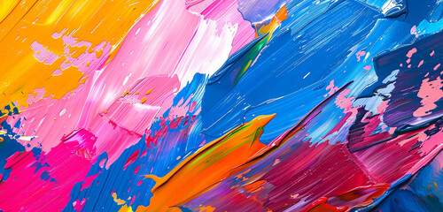 Bold strokes of paint sweep across the canvas, leaving trails of vibrant hues.