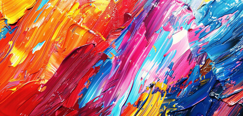 Bold strokes of paint sweep across the canvas, leaving trails of vibrant hues.
