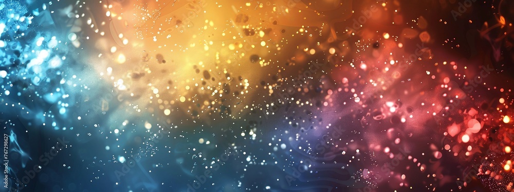 Poster abstract fireworks background with copyspace, highlighting a festive display of light and color for 
