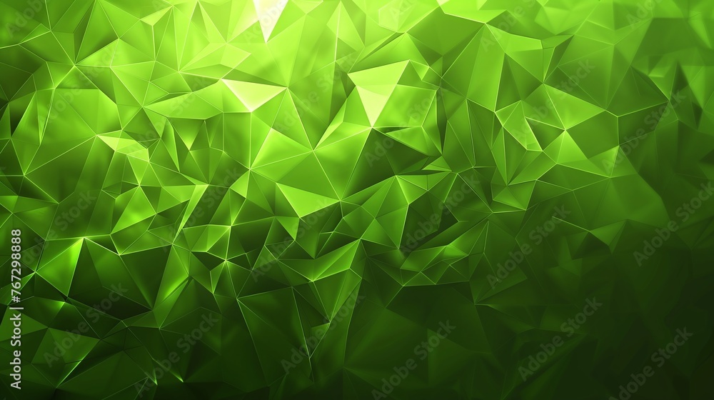 Poster stylish green abstract background featuring light patterns and polygon design, with an elegant frame