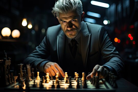 Chess master faces several opponents simultaneously., generative IA
