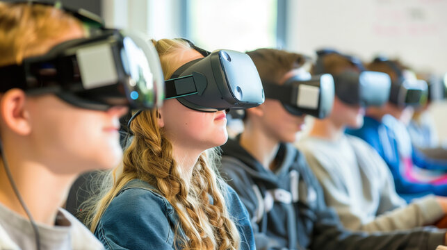 Kids Wearing Virtual Reality Headsets