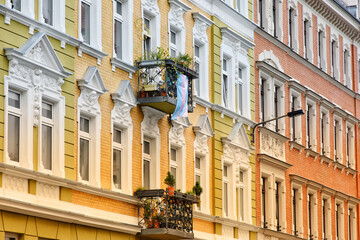 Full frame shot of residential houses in Leipzig, Germany - Powered by Adobe