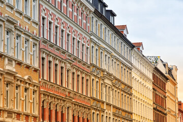Fototapeta premium Historical residential houses in Leipzig, Germany